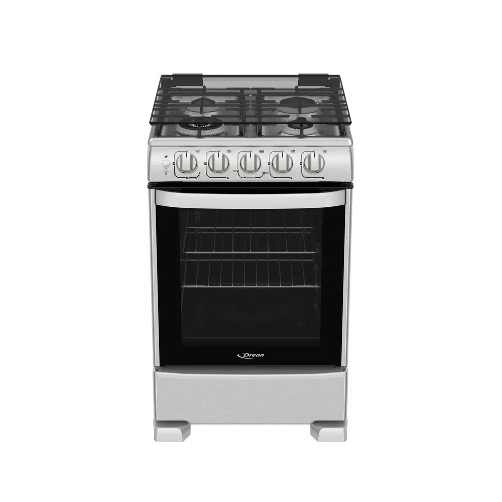 COCINA MULTIGAS 4 HORNALLAS FAST COOK PUERTA DE VIDRIO GRIS - DREAN [CD5507AI]