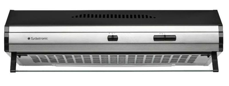 PURIFICADOR TURBOTRONIC 60CM - 1 MOTOR - 3 VELOCIDADES - ABSORCION 200M3/H - COMANDOS DESLIZABLES - NEGRO CON FRENTE DE ACERO - SPAR [3712-TUR]