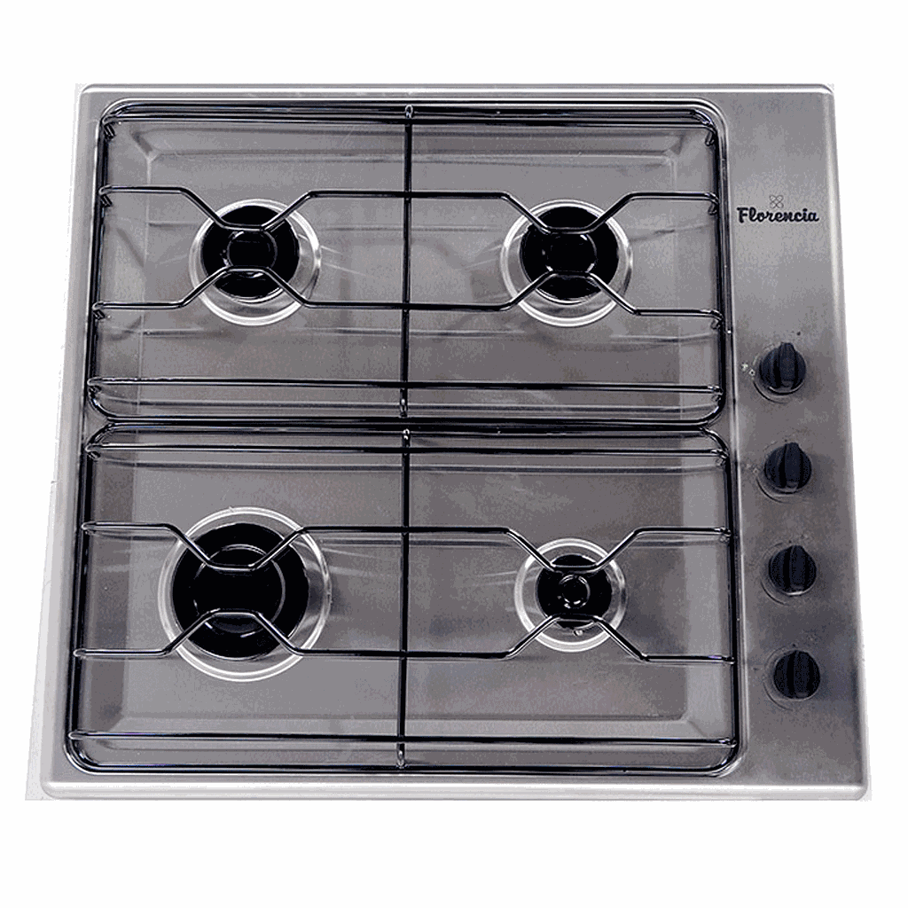 ANAFE MULTIGAS 4 HORNALLAS CON REJILLAS DE ALAMBRE ESMALTADAS - ACERO INOXIDABLE - FLORENCIA [FLOR6738I]