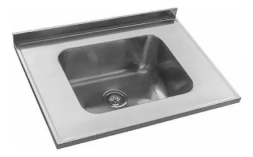 MESADA CON PILETA LN50N 60CM - SOPAPA CESTILLO - ACERO 304  - JOHNSON [Mesada 60 con LN]