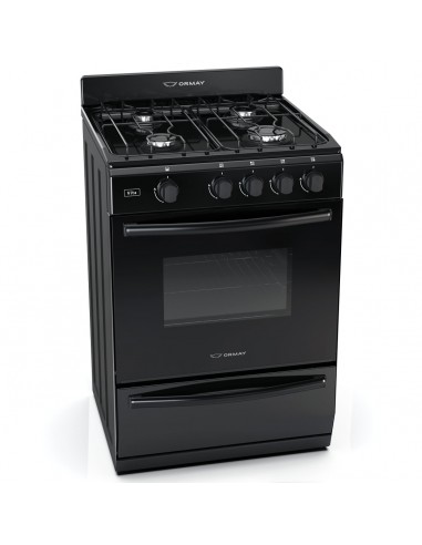 COCINA TEMPO MULTIGAS 4 HORNALLAS CON REJILLAS DIVIDIDAS  - EFICIENCIA ENERGÉNITCA A+ - NEGRO - ORMAY 