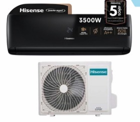 KIT CONJUNTO SPLIT INVERTER HISENSE 3500 W FRIO CALOR - BLACK