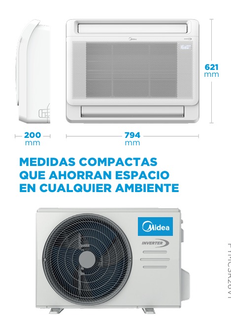KIT CONJUNTO CONSOLA MIDEA INVERTER SMART 4500 FR - R32 (RESIDENCIAL) [MFCIC-18H-N80M]