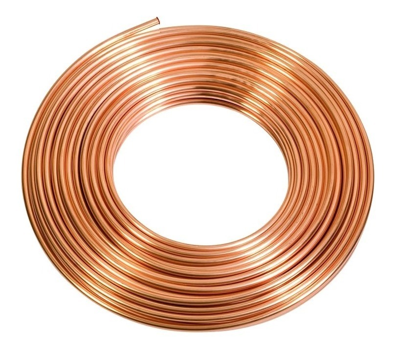 CAÑO DE COBRE FLEXIBLE Ø 1/2" - 0.8 MM - ROLLO 45MTS - BRASIL - PRECIO POR MT