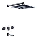 GRIFERÍA DUCHA BICOMANDO CON TRANSFERENCIA BLOCK PLANE NEGRO - HIDROMET - 10 AÑOS DE GARANTÍA [34008NEGR]