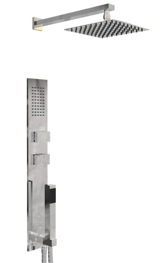 COLUMNA INTEGRAL 650 VOL CUADRADO CON DUCHA TECHO 200 - HIDROMET - 10 AÑOS DE GARANTÍA [87738CRCR] DISCONTINUO