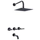 GRIFERÍA DUCHA BICOMANDO CON TRANSFERENCIA LOOK LEVER NEGRO - HIDROMET - 10 AÑOS DE GARANTÍA [31108NEGR]