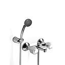 GRIFERÍA BICOMANDO CONVENCIONAL OPTIMA BAÑERA EXTERIOR CON TRANSFERENCIA CROMO PIAZZA [31208]