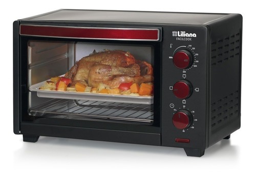 HORNO ELÉCTRICO 32LTS - EFICIENCIA ENERGÉTICA: A - FACILCOOK CON LUZ, TEMPORIZADOR Y ALARMA SONORA  - 60CMX30CM- NEGRO - LILIANA [AO132]