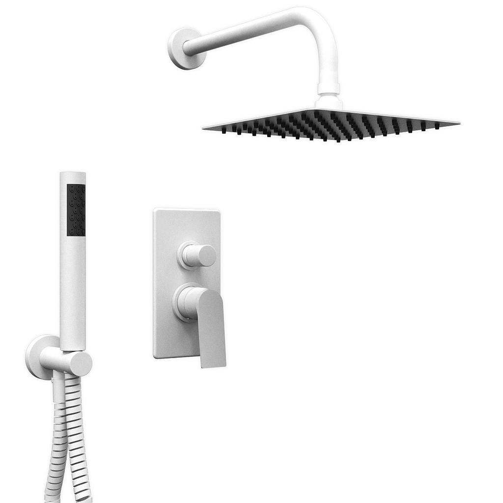 GRIFERÍA DUCHA 2 VIAS MONOCOMANDO CON DUCHADOR RAPTOR BLANCO - HIDROMET - 10 AÑOS DE GARANTÍA [9412BLBL]