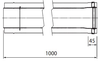 [27596] EXTENSIÓN TUBO Ø100/150 M-H L1000 CONDENSACIÓN - PEISA [10001554]
