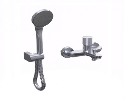 [27830] DUCHA EXTERIOR MONOCOMANDO CON TRANSFERENCIA TEXTURE CROMO - HIDROMET - 10 AÑOS DE GARANTÍA [9877CRCR]