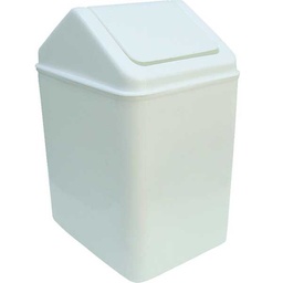[32546]  RECIPIENTE RESIDUOS RECTANGULAR 6 LT PLASTICO CON TAPA VAIVEN BLANCO [9572]