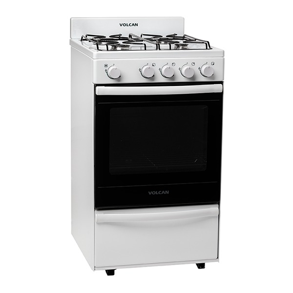 [25870] COCINAS 4 HORNALLAS MULTIGAS - ANCHO 50cm x 55cm - ENLOZADA BLANCA - VOLCAN [87144V]