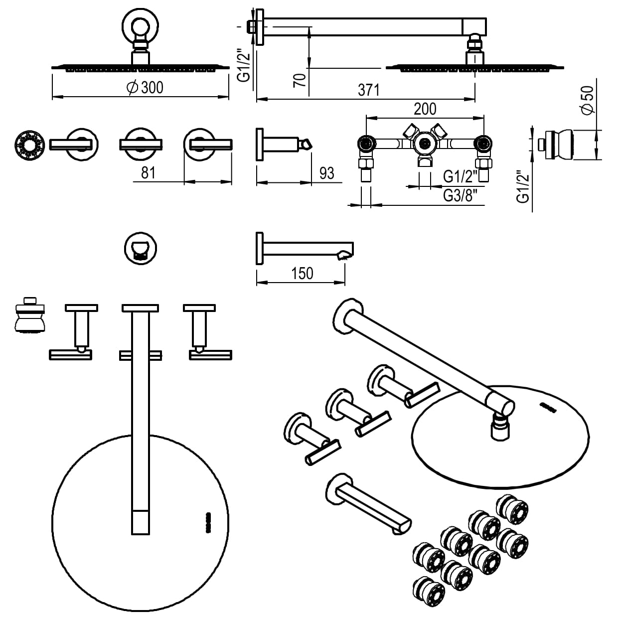 GRIFERIA BICOMANDO DUCHA CON TRANSFERENCIA 3 VIAS CON ESCOCESA FLAT LEVER CROMO HIDROMET – 10 AÑOS DE GARANTÍA [84145CRCR]