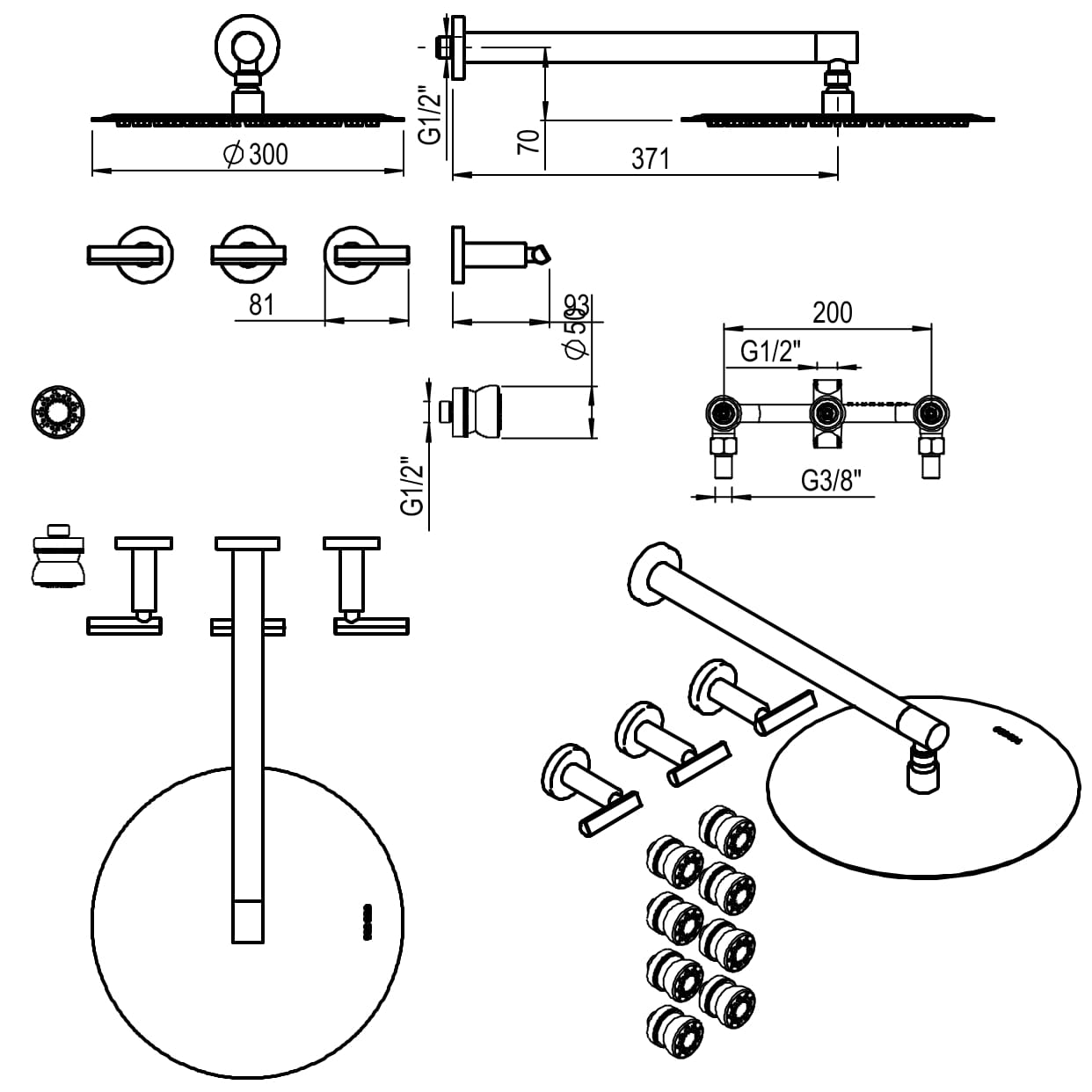 GRIFERIA BICOMANDO DUCHA CON TRANSFERENCIA 2 VIAS CON ESCOCESA FLAT LEVER CROMO HIDROMET – 10 AÑOS DE GARANTÍA [84167CRCR]