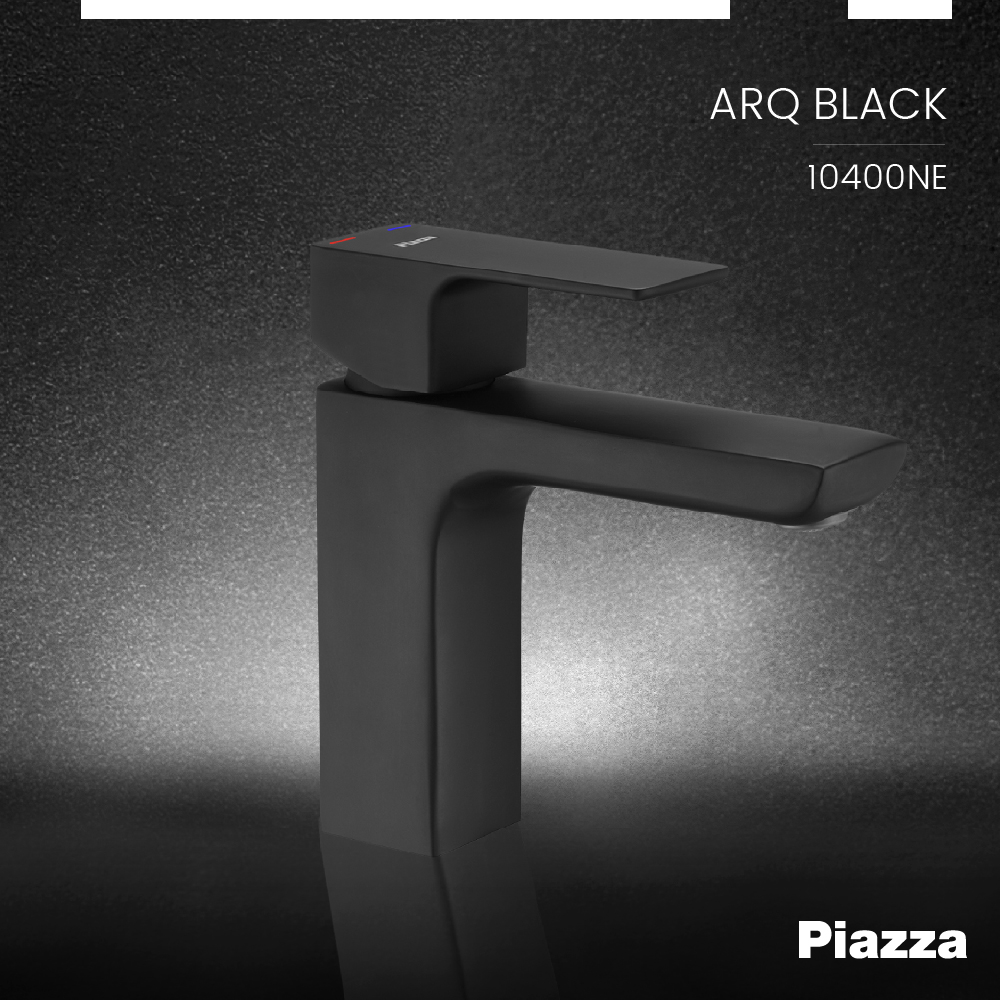 GRIFERÍA MONOCOMANDO ARQ LAVATORIO MESADA NEGRA PIAZZA [10400NE]