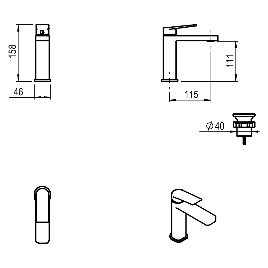GRIFERIA MONOCOMANDO LAVATORIO RAPTOR BLACK – 10 AÑOS DE GARANTÍA [9401NEGR]
