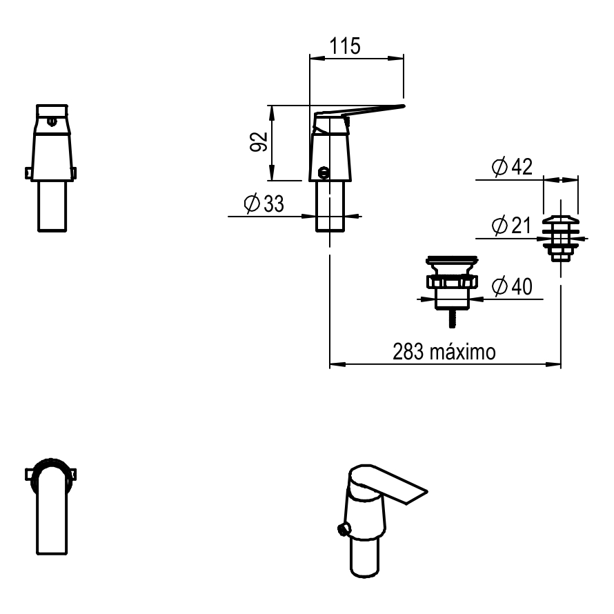 GRIFERIA MONOCOMANDO BIDET CON TRANSFERENCIA RAPTOR BLACK – 10 AÑOS DE GARANTÍA [9402NEGR]