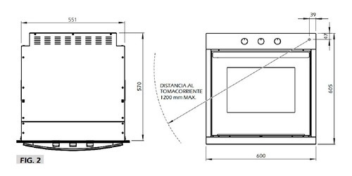 HORNO ELECTRICO 2050W 60cm x 60cm - ACERO INOXIDABLE - VOLCAN [HB6APV]