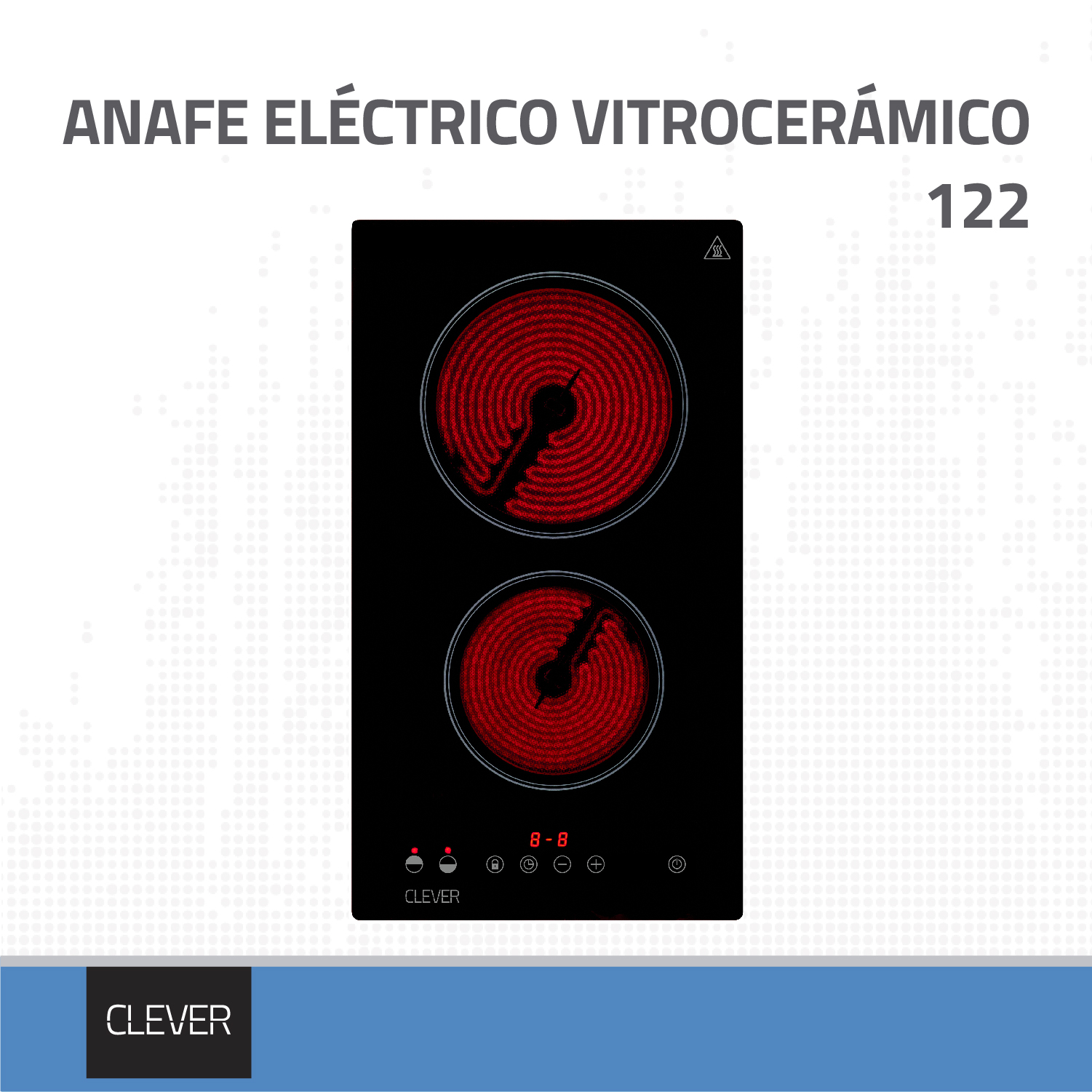 ANAFE ELECTRICO VITROCERAMICO CLEVER - 2 HORNALLAS