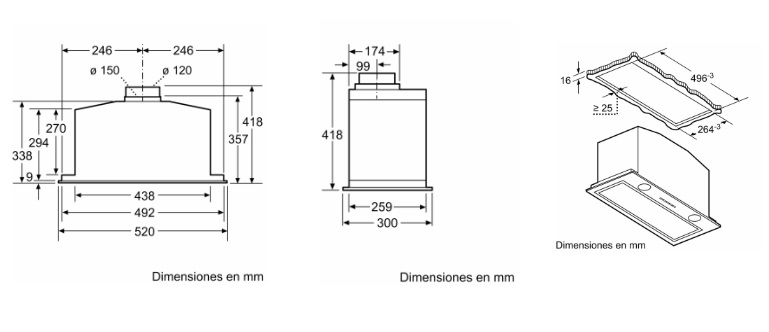 CAMPANA 52CM ABSORCION 575M3/H ACERO - BOSCH [DHL585B]