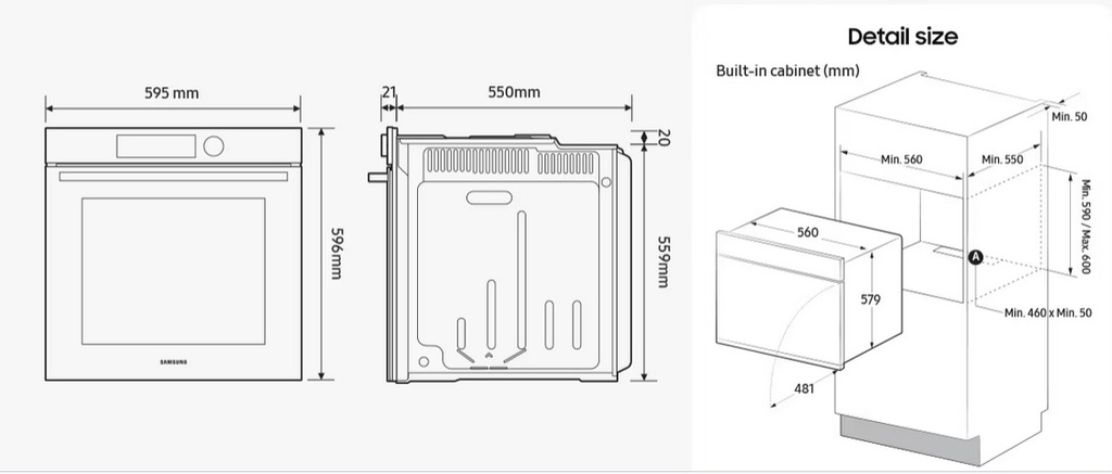 HORNO ELECTRICO DUAL COOK + AIR FRY 76L CON WIFI - SAMSUNG [NV7B5645TAK]