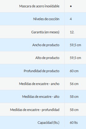 HORNO ELÉCTRICO 60 LTS -  EMPOTRABLE - CON GRIL, TIMER,  SPIEDO,  FUNCIONES Y TRIPLE CRISTAL - 60X60CM -  ESPEJADO - ORMAY [HE-60A4]