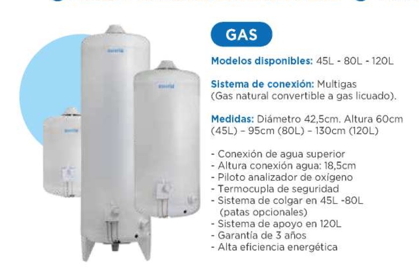 CALEFÓN A GAS 80 LTS - ESCORIAL [TG80L]