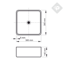 BACHA APOYO CUADRADA A423NE PIAZZA - LAVATORIO PILETA BAÑO - COLOR NEGRO