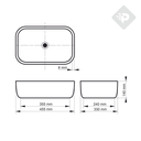 BACHA APOYO RECTANGULAR A426NE PIAZZA - LAVATORIO PILETA - COLOR NEGRO