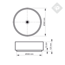 BACHA APOYO REDONDA A524NE PIAZZA - LAVATORIO PILETA BAÑO - COLOR NEGRO