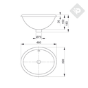 BACHA DE PORCELANA SOBREMESADA (46x38x18,5) PIAZZA [S009]