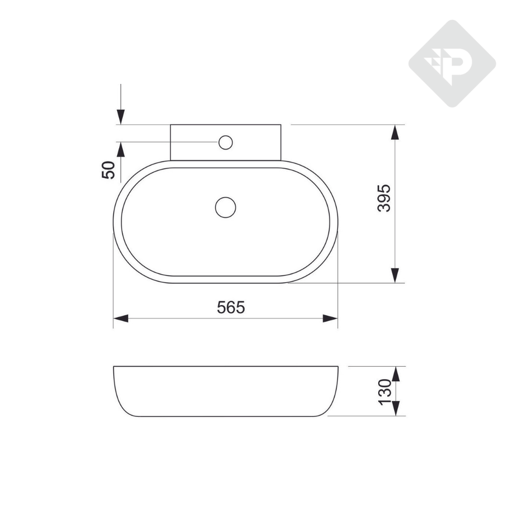 BACHA DE APOYO 560x395x125mm PIAZZA [A171]
