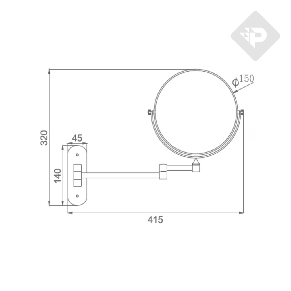 ACCESORIO ESPEJO EXTENSIBLE CROMO PIAZZA [C5004]