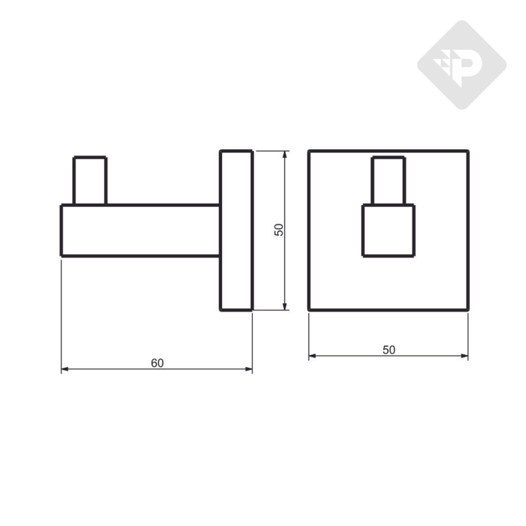 ACCESORIO UNIQUE PERCHA CROMO PIAZZA [72820]