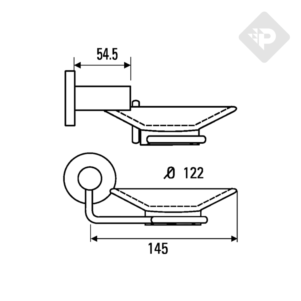 ACCESORIO JABONERA FLY PLUS CROMO -  HIDROMET [02521CRCR]