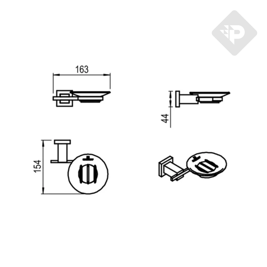 ACCESORIO JABONERA GEOMETRY BLANCO -  HIDROMET [2821BLBL]