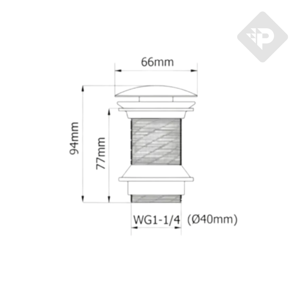 ACCESORIO SOPAPA DESAGUE CLICK NEGRO - PIAZZA [SC434NE]