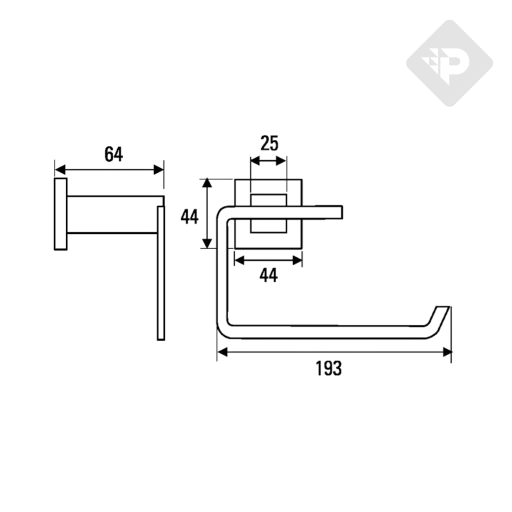 ACCESORIO TOALLERO ARGOLLA GEOMETRY BLANCO -  HIDROMET [2843BLBL] DISCONTINUO