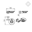 ACCESORIO JABONERA GEOMETRY NEGRO -  HIDROMET [2821NEGR] DISCONTINUO