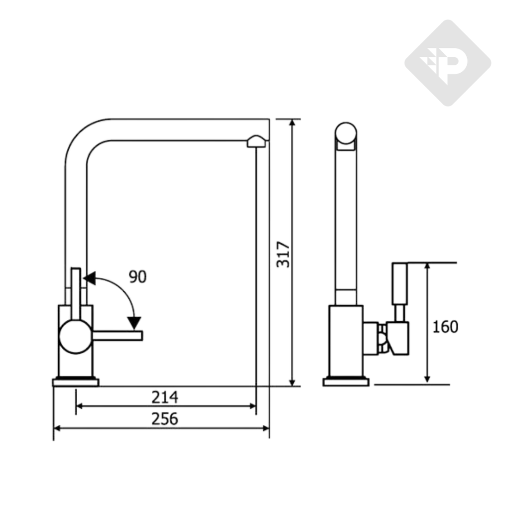 GRIFERÍA COCINA MONOCOMANDO DISCOVERY PICO RECTO BLANCO - HIDROMET - 10 AÑOS DE GARANTÍA [910BLBL]