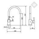 GRIFERÍA COCINA MONOCOMANDO DISCOVERY PICO CURVO BLANCO - HIDROMET - 10 AÑOS DE GARANTÍA [905BLBL]