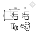 ACCESORIO PORTA CEPILLO DYNAMIC BLANCO -  HIDROMET [8511BLBL]