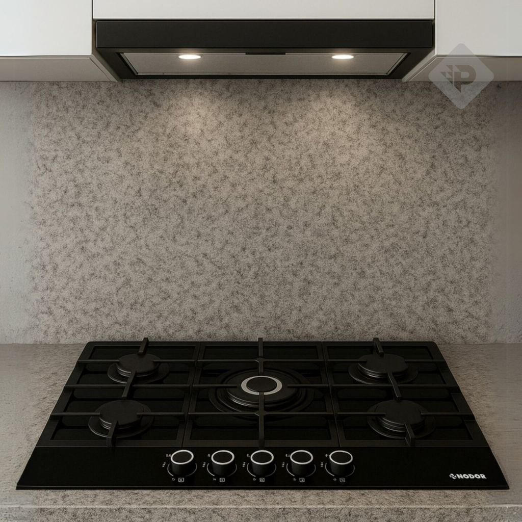 ANAFE A GAS VIDRIO TEMPLADO DE 5 ZONAS NEGRO DE 90cm - NODOR [GH9050GBK]