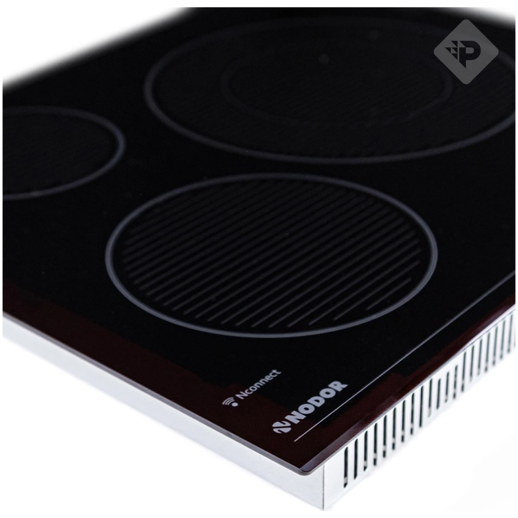 ANAFE DE INDUCCION DE 3 ZONAS CON DETECCION DE ZONAS Y BISEL FRONTAL NEGRO DE 60cm - NODOR [ISN6323BK]