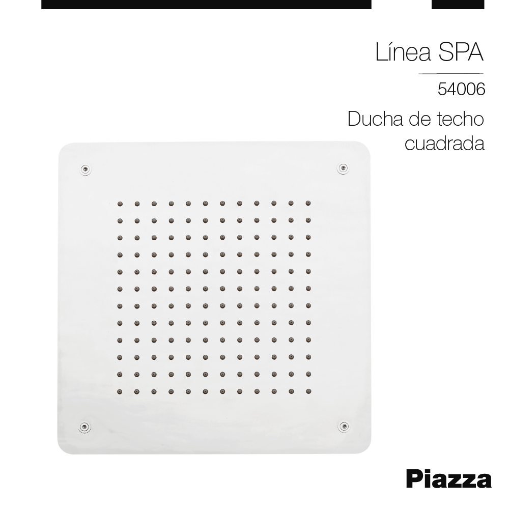 FLOR DUCHA SPA PIAZZA RECTANGULAR - 40 CENTIMETROS. - TECHO - ANTICALCAREA - 5 AÑOS DE GARANTIA