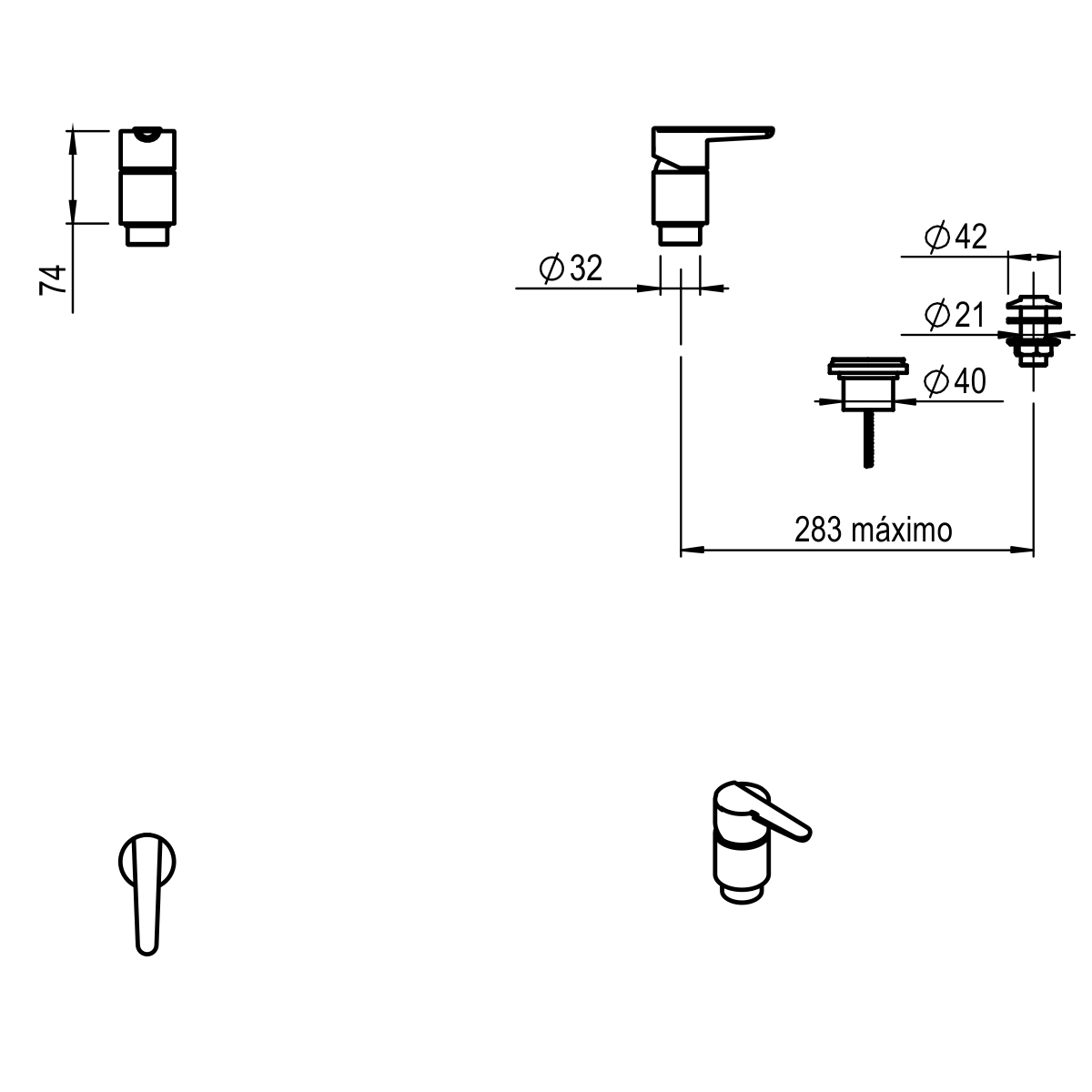 GRIFERIA BIDET SIN TRANSFERENCIA MONOCOMANDO FLAT HIDROMET - CROMO - 10 AÑOS DE GARANTIA [8407CRCR]