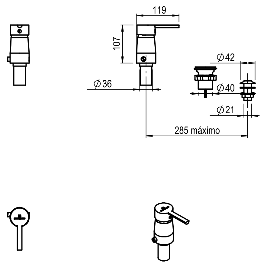 GRIFERIA BIDET CON TRANSFERENCIA STORM HIDROMET -  CROMO - 10 AÑOS DE GARANTIA [4802CRCR]