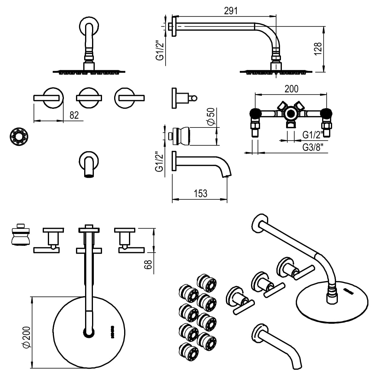 GRIFERIA BICOMANDO BAÑERA 3 VIAS CON ESCOCESA SUN LEVER CROMO HIDROMET – 10 AÑOS DE GARANTÍA [04545CRCR]